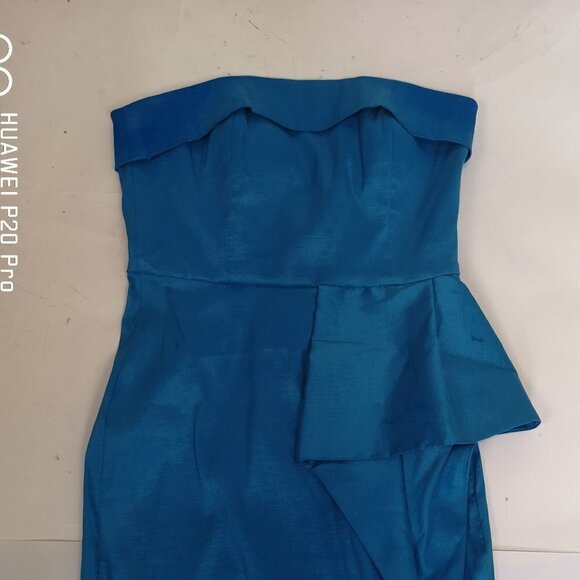 90s VINTAGE Light Blue Minimalist Calvin Klein StraplessDress | TheStyleMinr.com - Picture 11 of 11